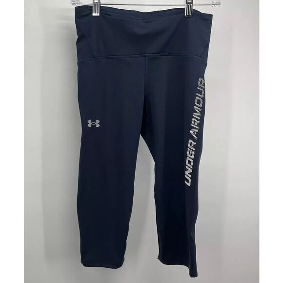 Under Amour Women’s Ua Fly Fast Running Compression Capri Pants Medium Navy - Picture 1 of 8